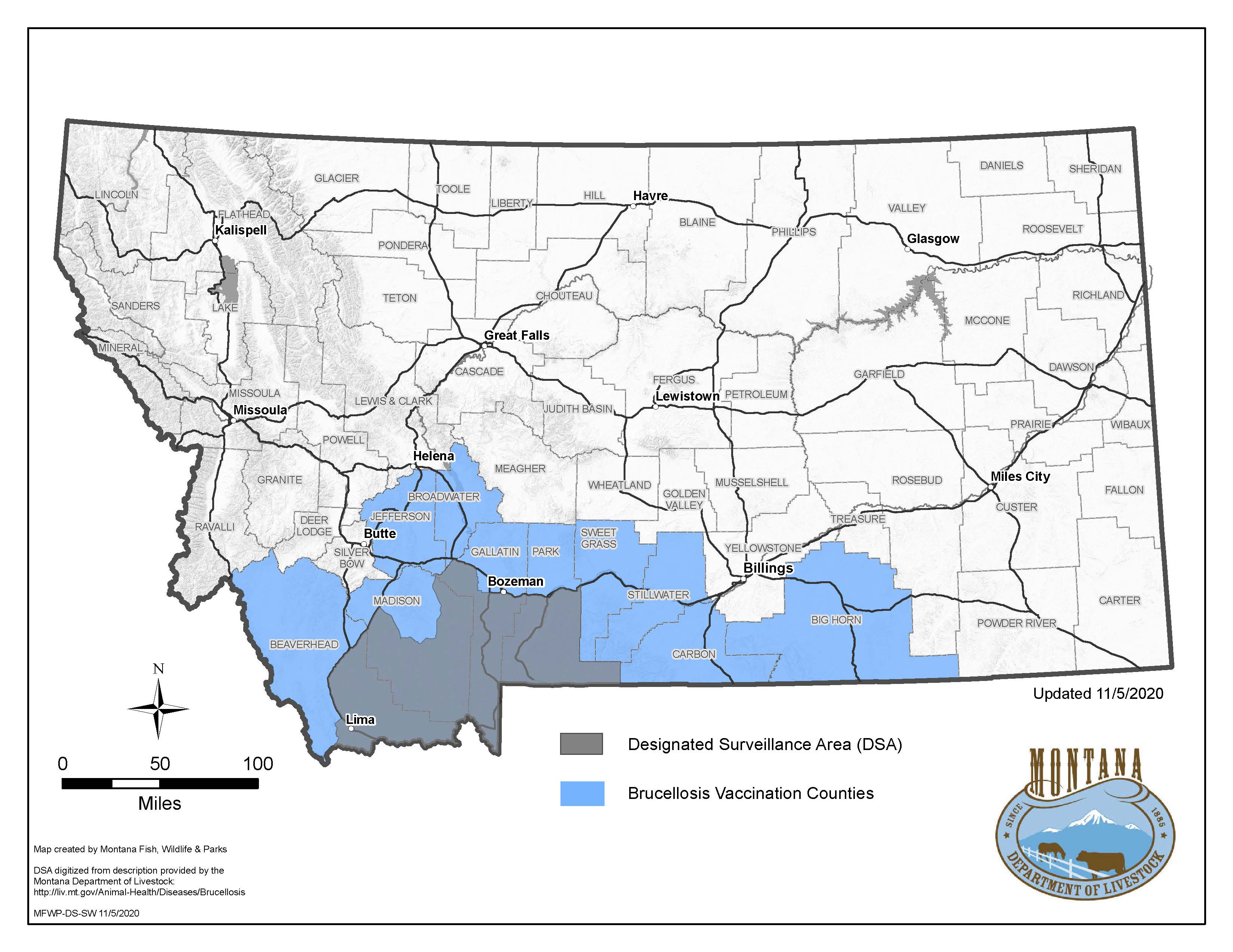 2020 DSA and VAX counties map